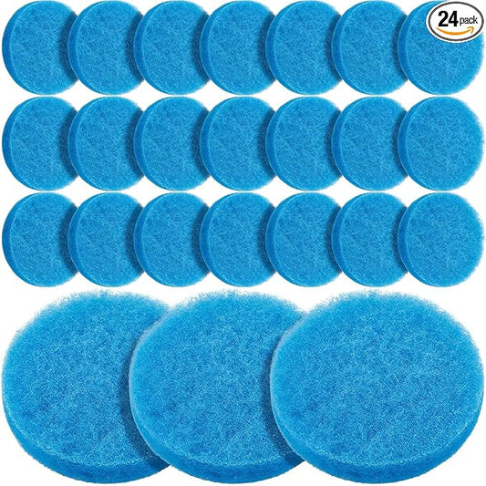 Tranqun 24 Pcs Fine Filter Water Polishing Pad Compatible with Fluval Fx4, Fx5, Fx6 7 x 7 x 0.79 Inches Blue Filter Media Canister Aquarium Water Polishing Pads