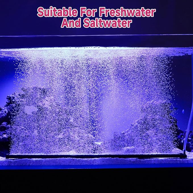 hygger Aquarium Bubble Curtain Wall, Quiet Fish Tank Air Stone with Accessories, High Dissolved Aquarium Bubbler Oxygen Diffuser Decoration for Freshwater & Saltwater