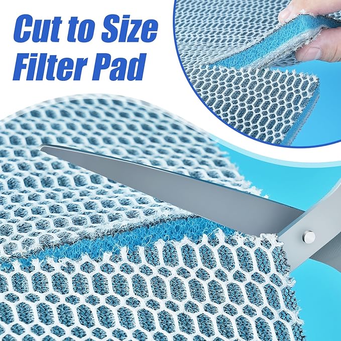 AQUANEAT Aquarium Filter Sponge 8-Layer Filter Media Pad, Cut-to-Size Foam Floss for Fish Tank Sump Pond (28" x 11" x 0.6")