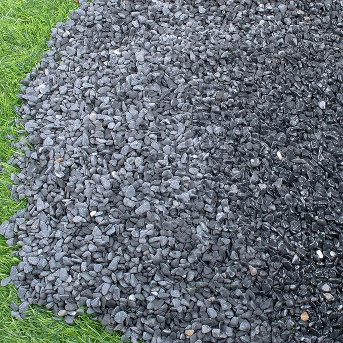 Avalution 6-9 mm Natural Black Gravel Polished Stone Succulent Plant Bonsai Stone DIY Plant Rock for Garden Outdoor & Indoor Gravel Aquarium Fish Tank Fairy Gardening Vase Filling Decoration-18LB