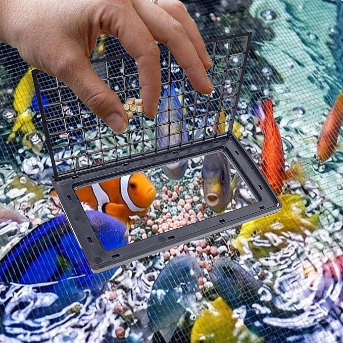 Innovative Marine Flip Feed Hinged Feeding Lid - Use with Mesh Screen Aquarium Lids Only