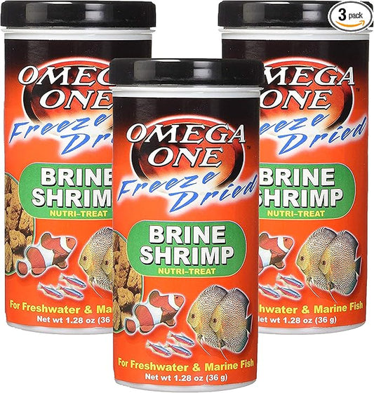 Omega One Freeze Dried Brine Shrimp 1.28 Oz (3 Pack)