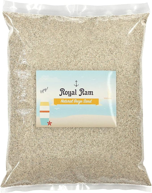 Royal Ram (5 Pounds) Natural Decorative Real Sand - Beige - for use in Crafts, Decor, Vase Filler, Aquariums and More!
