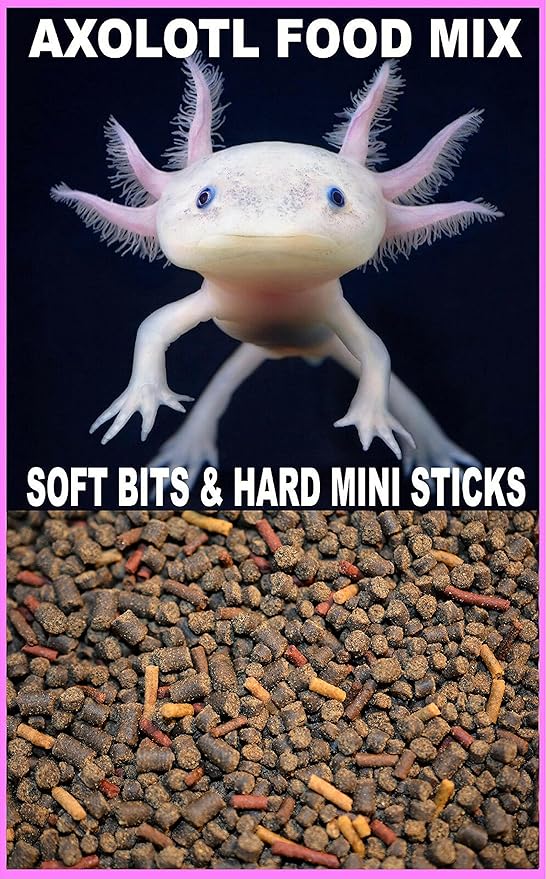 Super Axolotl Food Mix, 3.2 & 4.0 Soft BITS & 4 Mini Hard Sticks,A119 (7oz)