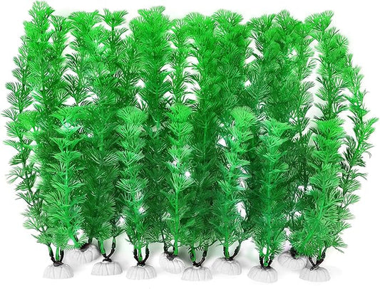 AQUANEAT Fish Tank Plants Plastic, Aquarium Decorations, 10Inch Tall Fake Accessories, 10packs