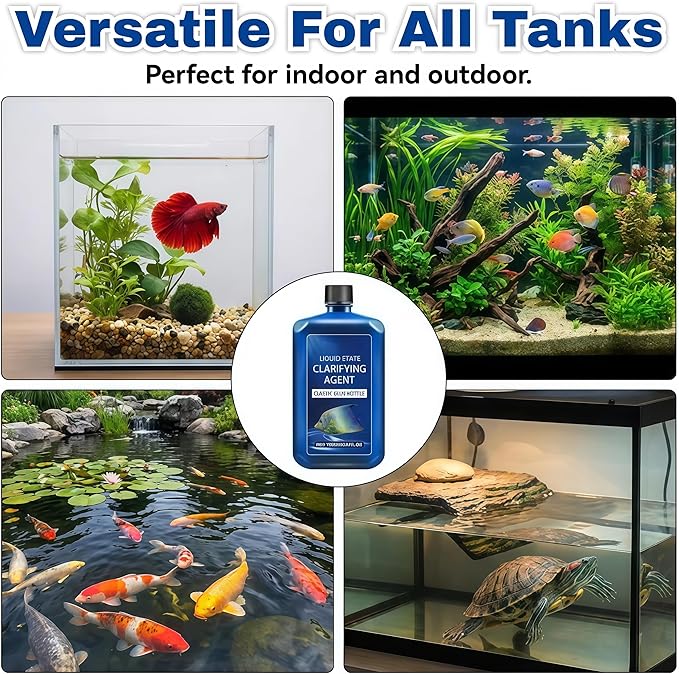 2026 New Fast-Acting Aquarium Water Clarifier, Water Clarifier for Fish Tank, Clears Cloudy Water & Maintains Clear Results, Powerful Fish Tank Water-Purification, for Freshwater (3 Pcs)