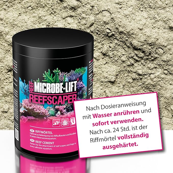 MICROBE-LIFT - Reefscaper | Reef Mortar, Coral Glue, Perfect for Fixing Reef superstructures, Corals and offshoots in Any Marine Aquarium. | Content: 500g
