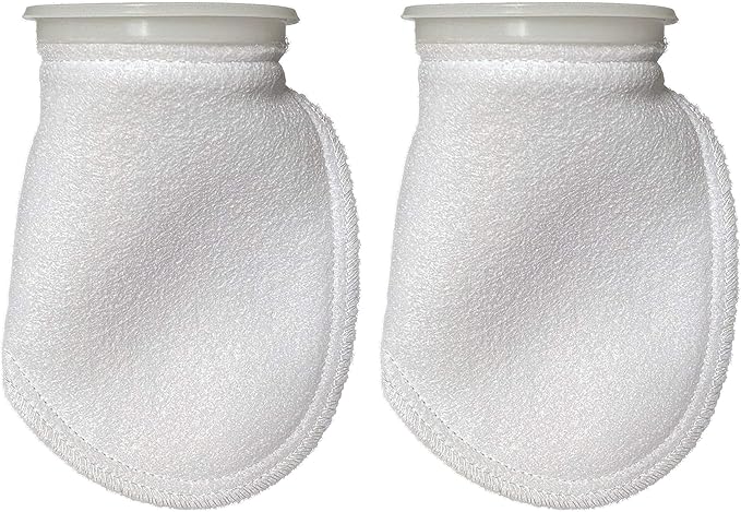 Sock Filters - 200 Micron - Aquarium Felt Filter Bags - Custom Made in USA (4 Inch Ring by 8 Inch Long 2 Pack)