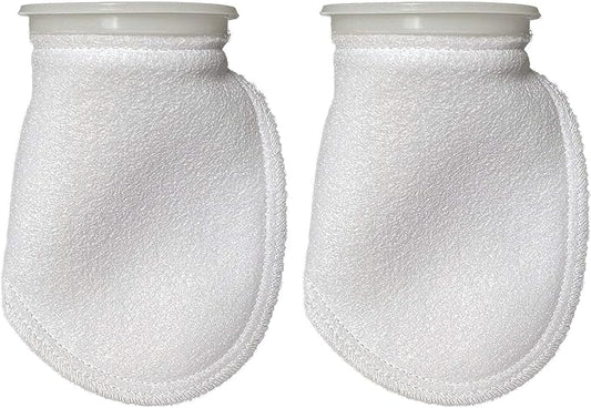 Sock Filters - 200 Micron - Aquarium Felt Filter Bags - Custom Made in USA (4 Inch Ring by 8 Inch Long 2 Pack)