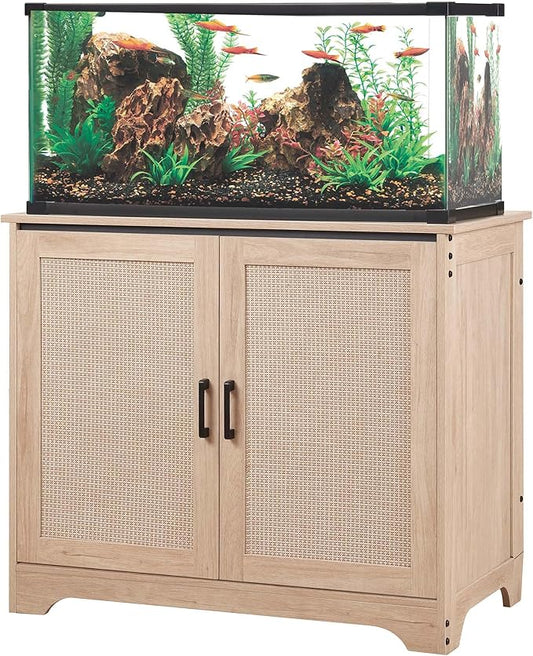 unipaws 20-40 gallon Aquarium Stand, Fish Tank Stand with Storage Cabinet, Wooden Tank Stand for Turtle Tank, Reptile Terrarium, Nature