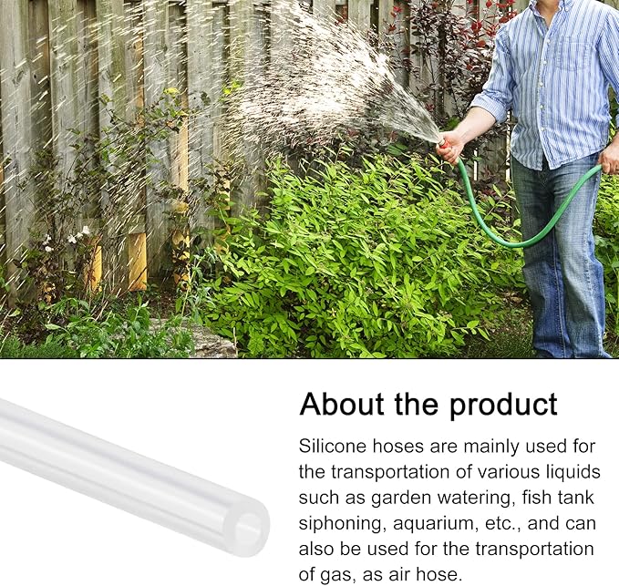Silicone Tubing Flexible Silicone Tube, [for Pump Water Transfer, Fish Tank, Aquarium] - 1/8"x3/16"/6.6ft/Clear