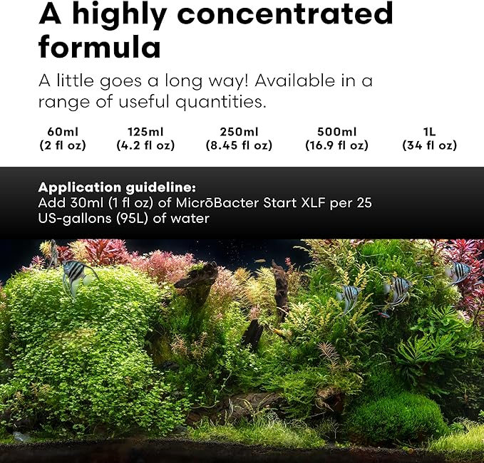 Brightwell Aquatics MicroBacter Start XLF - Concentrated Freshwater Nitrifying Bacteria - Quick Start Fish Tank Starter, Lift Microbe Levels & Water Filtering - Aquarium Water Treatments, 8.45 fl oz