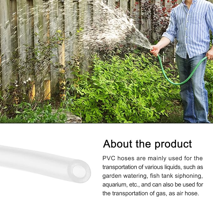 Clear Plastic PVC Tubing Flexible Vinyl Tube, [for Garden Irrigation Water Hose, Fish Tank, Aquarium] - 2mmx4mm/10ft(3meter)