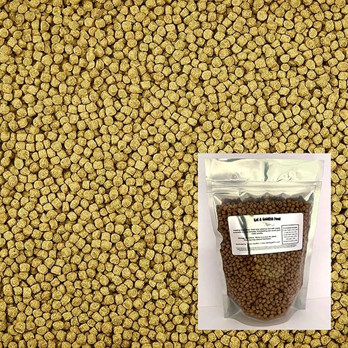 Toledo Goldfish Ornamental Live Goldfish and Koi Food for Ponds, Aquariums, and Tanks - Floating Pellets - 5mm 50 Lbs