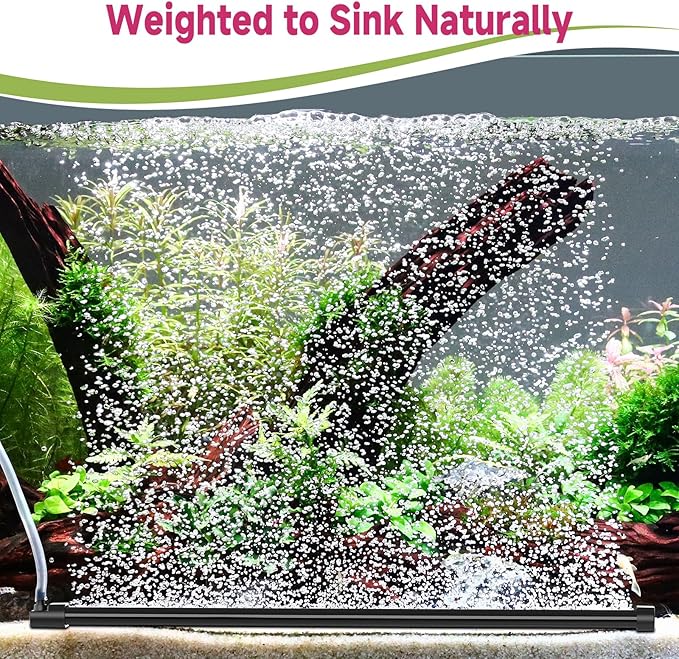 hygger Aquarium Bubble Curtain Wall, Quiet Fish Tank Air Stone with Accessories, High Dissolved Aquarium Bubbler Oxygen Diffuser Decoration for Freshwater & Saltwater