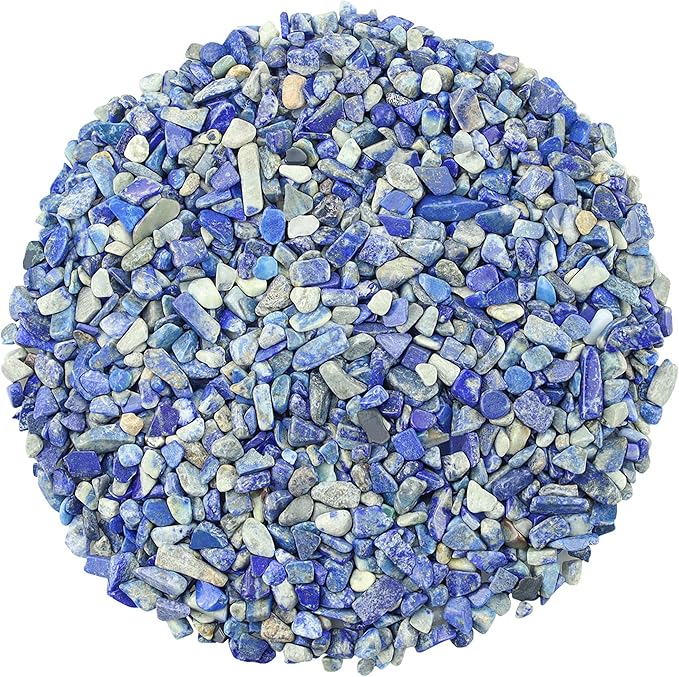 ZHIYUXI Lapis Lazuli Crystal Chips Bulk Fish Tank Decorations Aquarium Rocks Gravel Vase Filler Stones Crystals for Candle Making Witch Kit Gravel for Plants Quartz Sand Gemstone 0.44 lbs