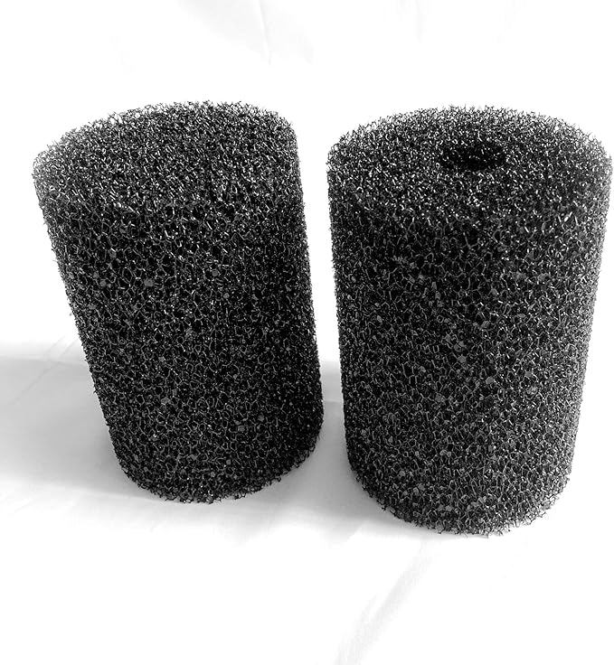 Wave Point 2 Pack X-Large Overflow Filter Box Intake Round Pre-Filter Foam Sponge 5.91" x 4.13" for Aquariums and Ponds (Fine 40 PPI)