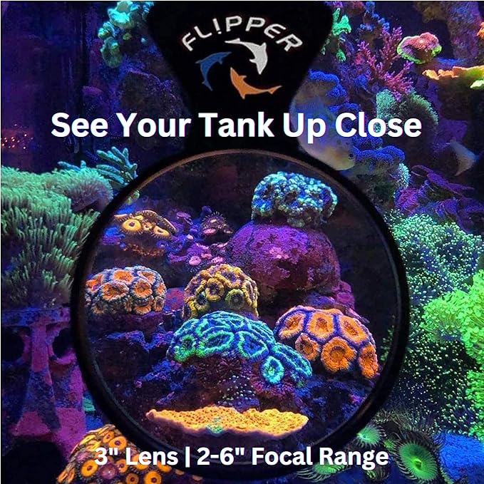 FLIPPER DeepSee Nano 3″ Magnetic Aquarium Viewer – Optical-Grade Magnifying Lens for Clear Underwater Viewing – Reef & Freshwater Tank Accessory for Fish, Coral & Aquascapes (Up to 3/8″ Glass) – Black