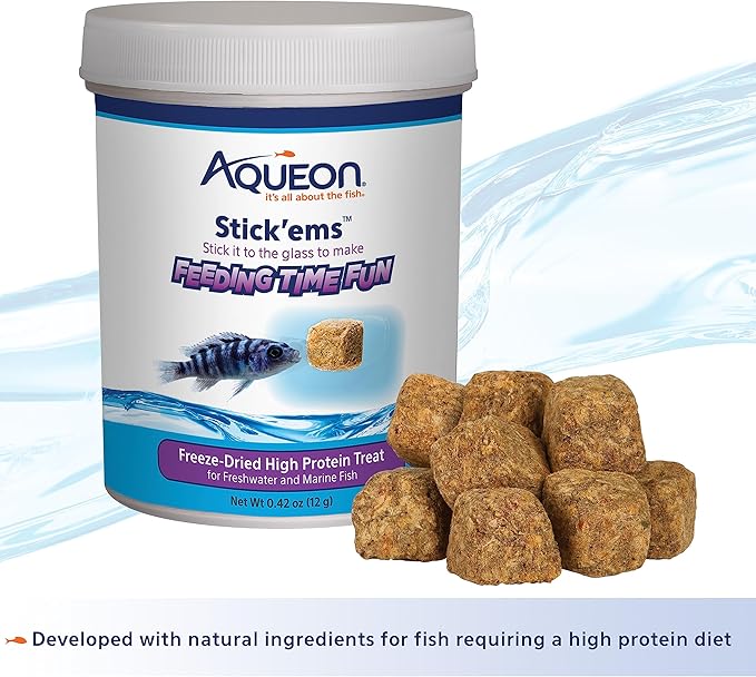 Aqueon Stick'ems Freeze-Dried High Protein Pet Fish Treat (Pack of 2)