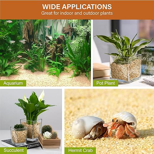 NUPICK 1-2mm Coarse Sand for Plants, 3lb Horticultural Grit for Succulents, Desert Silica Sand for Cactus, Decorative Gravel for Landscaping, Gold Grit for Aquariums, Bonsai, Vases Fillers