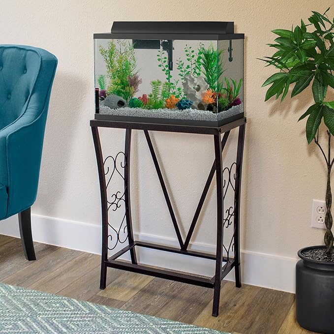 Aquatic Fundamentals 10 Gallon Metal Aquarium, 20.9" L x 11" W, Black