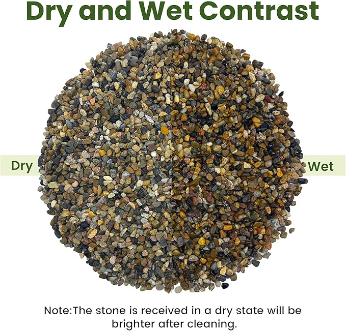 SIDONG 5LB Natural Aquarium Gravel, Small River Rocks for Fish Tank, Garden & Vase Decor - 1/16 Inch Pea Gravel, 2-4mm Polished Stones for Landscaping, Potted Plants, Terrarium
