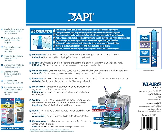 API FILSTAR XP MICROFILTRATION Aquarium Canister Filter Filtration Pads 3-Count, FILSTAR MICRO FILTRATION PADS, Whites & Tans