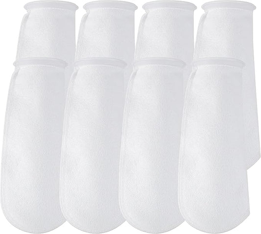AQUA KT 200 Micro Felt Filter Bag Aquarium Filter Sock for Fish Tank, 14 Inch Length, 4 Inch Ring Diameter, Pack of 8