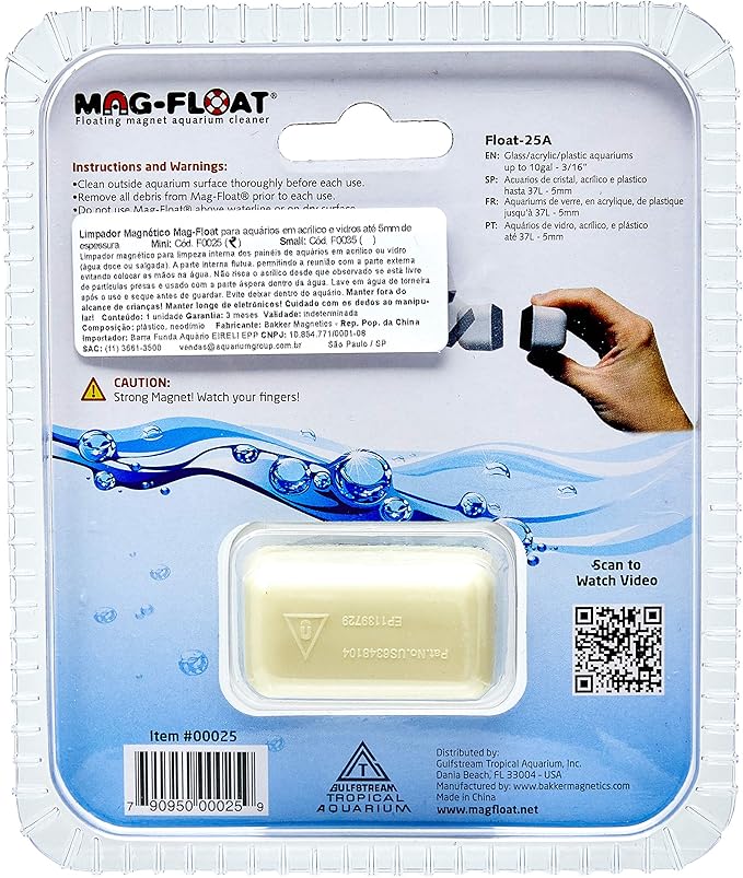 Gulfstream Tropical AGU00259 Mag-Float Mini Glass and Acrylic Aquarium Cleaner