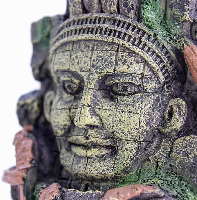Penn-Plax Deco-Replicas Cambodian Rock Face Aquarium Ornament – Safe for Freshwater and Saltwater Tanks – 5.5” Height (RR965)