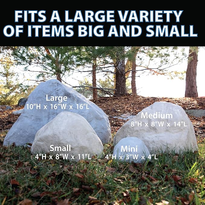 Airmax CrystalClear TrueRock Fake Fiberglass Rock, Medium, Greystone, 27 x 21 x 14