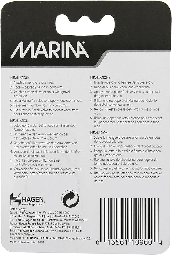 Marina Air Stone Aquarium Decor, Cylinder, 1-1/2-Inch