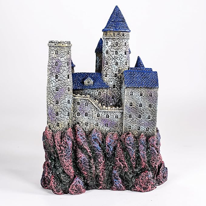 Penn-Plax Age-of-Magic Wizard’s Castle Aquarium Décor – Resin for Freshwater and Saltwater Fish Tanks – Large (RRW8)