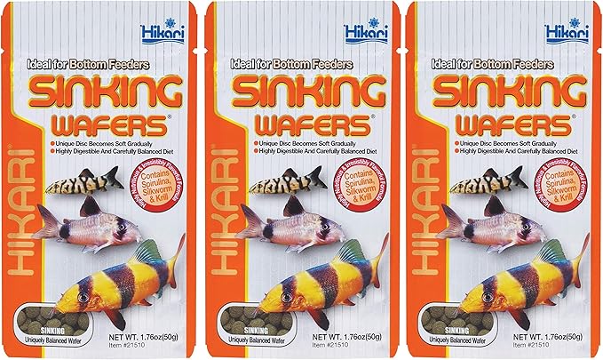 Hikari Tropical Sinking Wafers Fish Food [Set of 3] Size: 1.76 Ounces