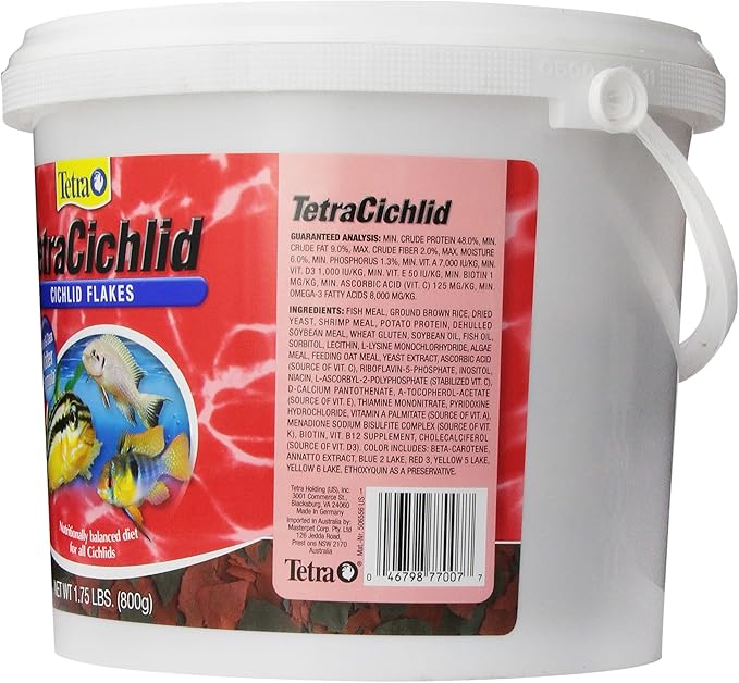 TetraCichlid Cichlid Flakes 1.75 Pounds, Fish Food, Clear Water Advanced Form