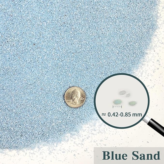 FANTIAN 10 lbs Blue Sand Aquarium Substrate, 0.4-0.8 mm Decorative Sand for Aquarium, Fish Tank, Paintings, Candle, Vase, Wedding Ceremony, Arts Crafts and Bowl Fillers