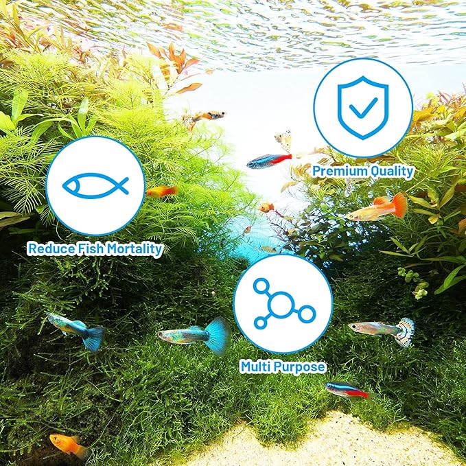 8 Pack Replacement Filter Sponges Compatible with Kulife Aquarium Filters, 2 Coarse Sponge, 4 Carbonized Sponge, 2 Fine Sponge