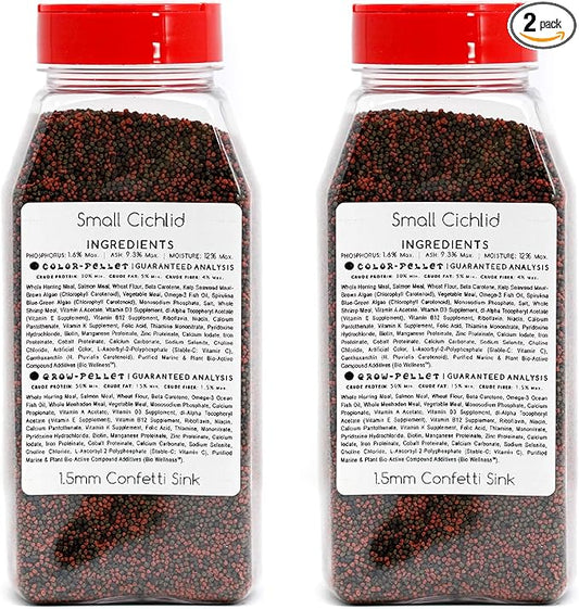 Small Cichlid Fish Food - 2 Pack - 2 1/4 lbs