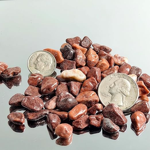 Red Pebbles,Small Gravel,1/4 Inch Nature Stones,Rocks for Indoor Plant Pots,Succulent,Garden Decor,Fish Tank,Vases,Aquarium Landscaping,5Lb
