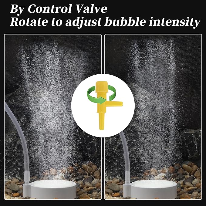 Fish Tank Bubblers Air Stone, Nano Air Disk Stone, Oxygen Diffuser for Air Pump, Air Stone Aquarium Kit, 1.97 Inch, 1 Set