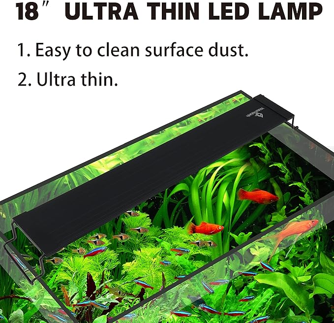 WaterRebirth Aquarium Lights Fish Tank Light 10 20 30 55 Gallon Planted Aquarium LED Light with Switch (18-24") (Pack of 2)