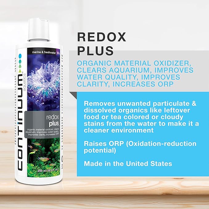 Continuum Aquatics Redox Plus – Improves Aquariums Water Quality, Clarity, and Increases ORP in Marine Saltwater and Freshwater Aquariums (500-ml)
