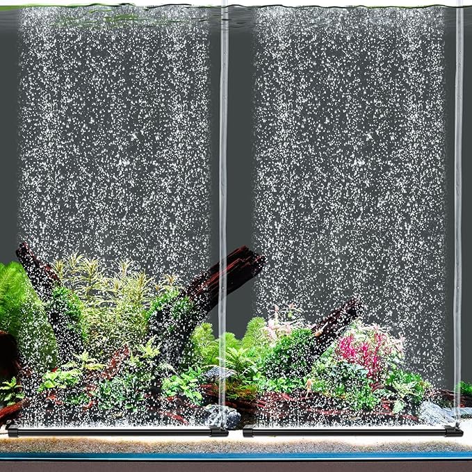 hygger Aquarium Bubble Curtain Wall, Quiet Fish Tank Air Stone with Accessories, High Dissolved Aquarium Bubbler Oxygen Diffuser Decoration for Freshwater & Saltwater