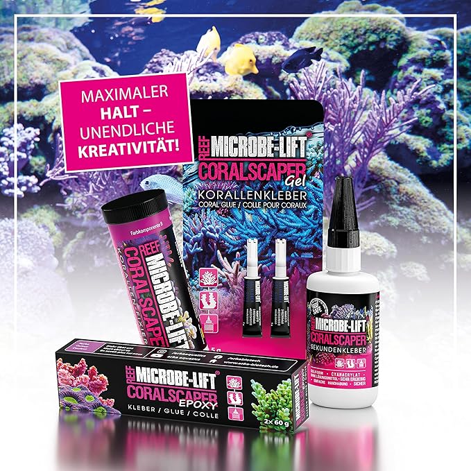 MICROBE-LIFT - Reefscaper | Reef Mortar, Coral Glue, Perfect for Fixing Reef superstructures, Corals and offshoots in Any Marine Aquarium. | Content: 500g