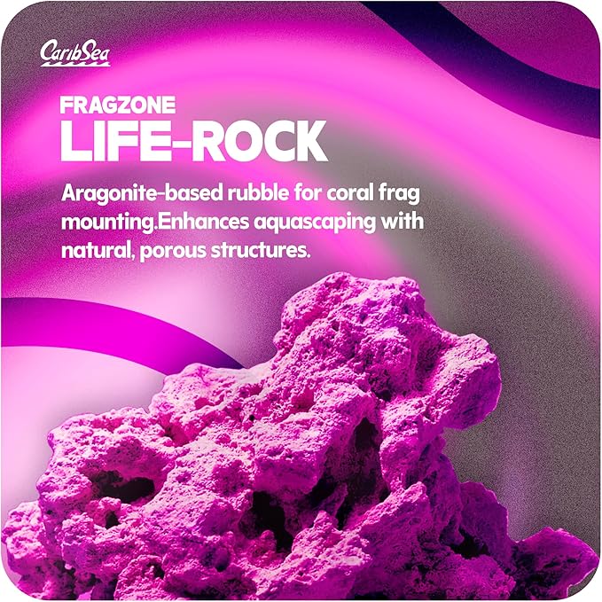 CaribSea Life Rock Frag Zone – 2.25 lb – Natural Aragonite-Based Frag Mounts for Reef Tanks – Ideal for Coral Frag Growout – Supports Healthy Coral Attachment