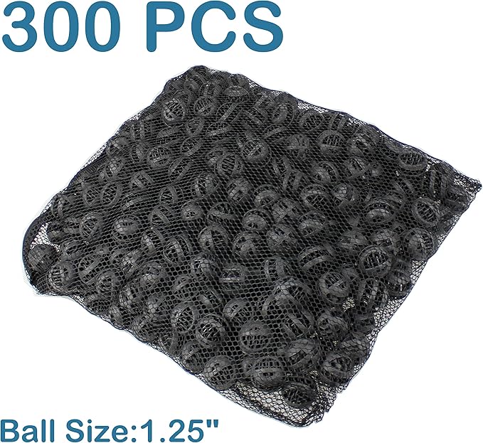 AQUANEAT 1.25” Large Bio Balls for Pond Filter Koi Pond Aquarium Fish Tank Sump Filter Media with Free Media Bag 300pcs