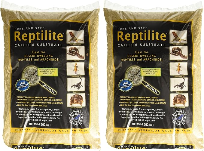 Carib Sea SCS00714 4-Pack Reptiles Calcium Substrate Sand, 10-Pound, Aztec Gold