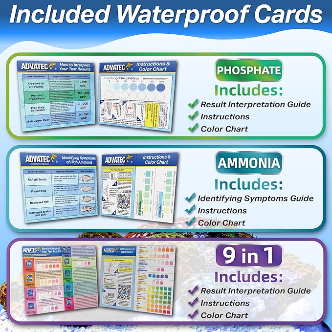 Master Test Strip Kit - for Freshwater, Saltwater & Reef Aquariums, Test for 11 Parameters! -Fast Lab-Grade Results with Interpretation Guide! (25 Ct. - 75 Strips, 275 Tests)