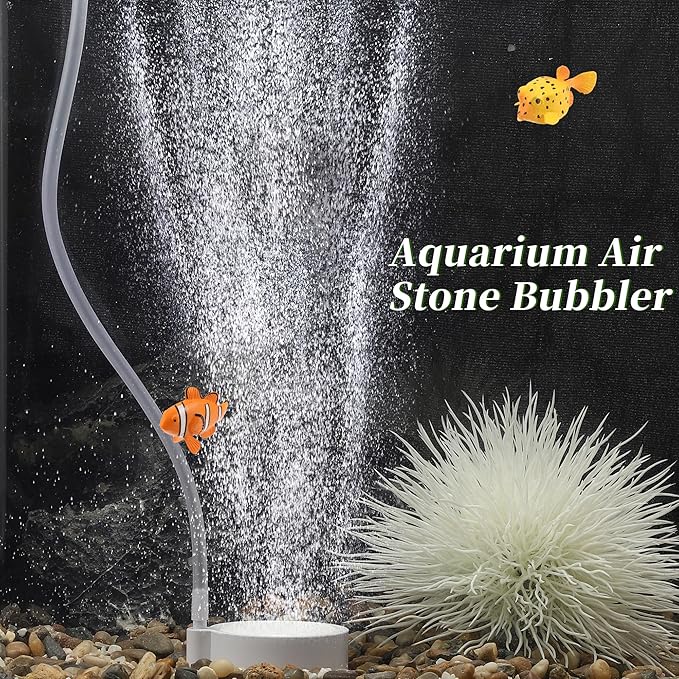 Fish Tank Bubblers Air Stone, Nano Air Disk Stone, Oxygen Diffuser for Air Pump, Air Stone Aquarium Kit, 1.97 Inch, 1 Set
