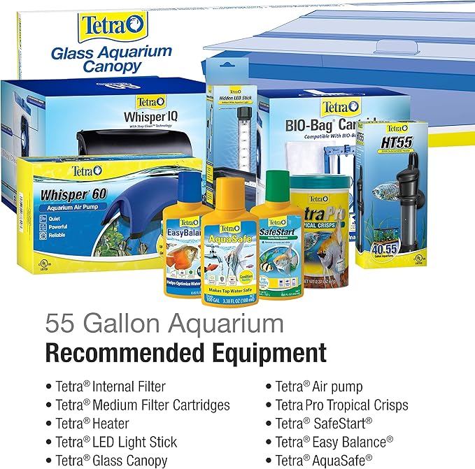 Tetra Glass Aquarium 55 Gallons, Rectangular Fish Tank (NV52018)